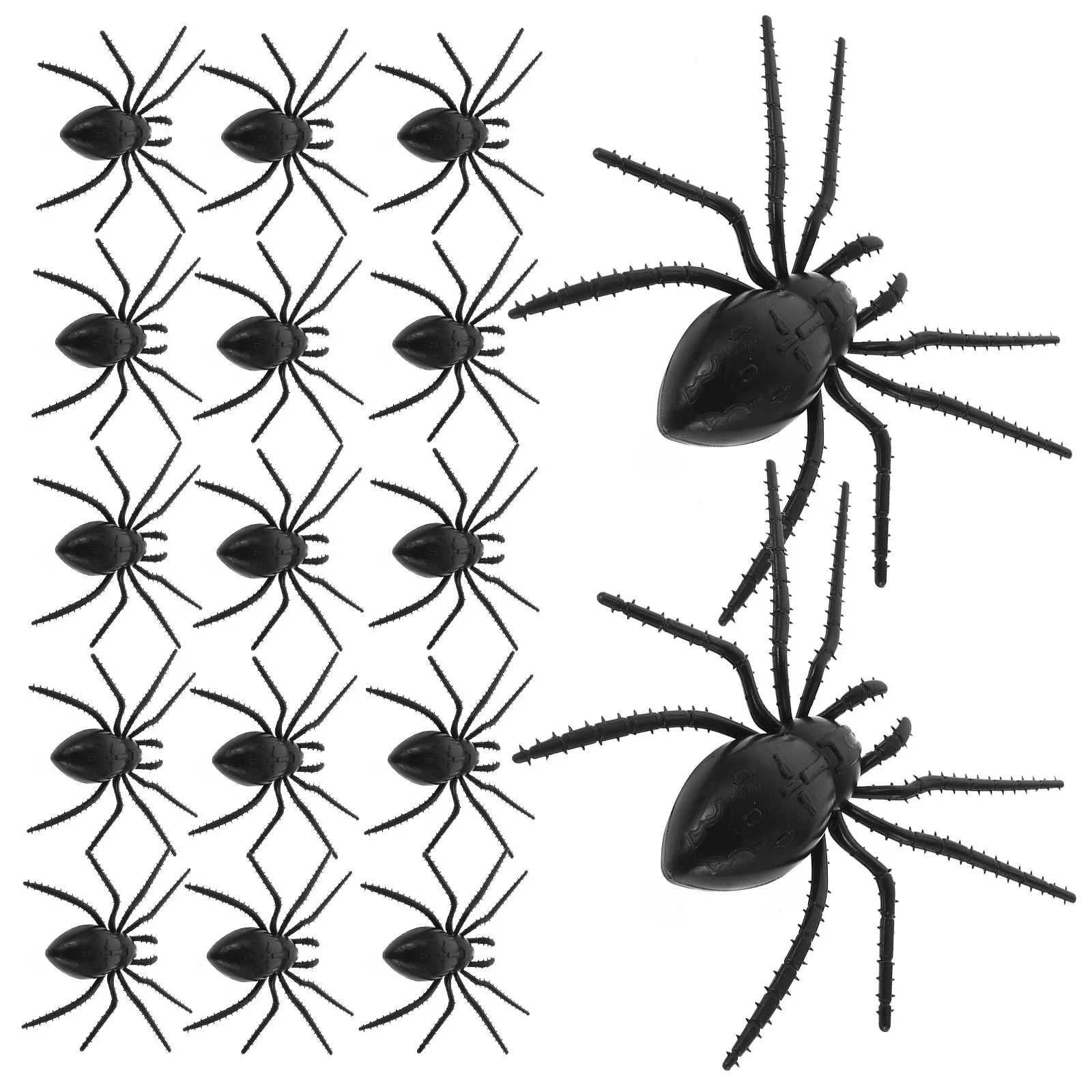 

20Pcs Plastic Spiders Halloween Decoration Realistic Prank Props Large Size Lightweight Reusable Plastic Spiders