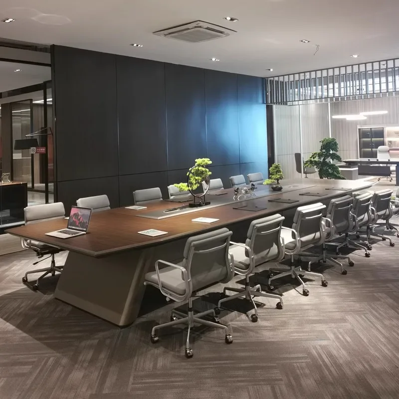 Conference table Long table Simple modern large conference room  Desk table and chair combination negotiation
