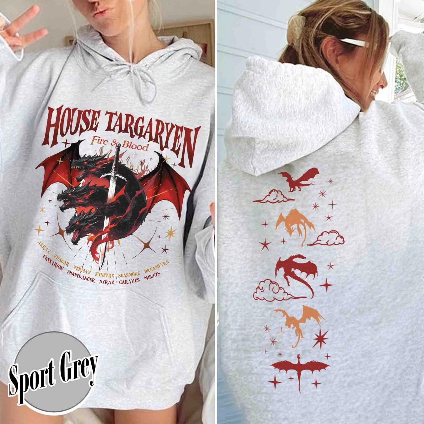 

HOTD Hoodie, House of the D Hoodie, GOT Hoodie, Meleys, Hoodie With Dragons, Dragon Lovers Hoodie, Targaryen Hoodie