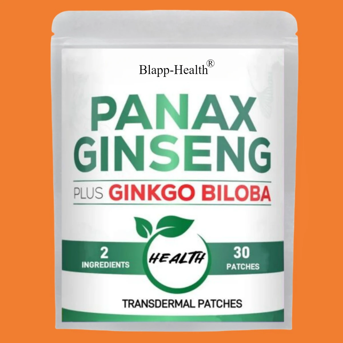 30 Patches Korean Red Panax Ginseng Transdermal Patches with Ginkgo Biloba Leaf Energy Brain Health Immune System