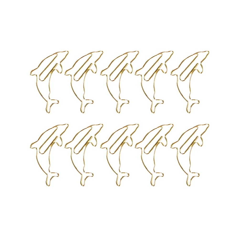

20Pcs Creative Metal Dolphin Paper Clips Note Clips Photo Document Clamp Office Bookmark Metal Paper Clip