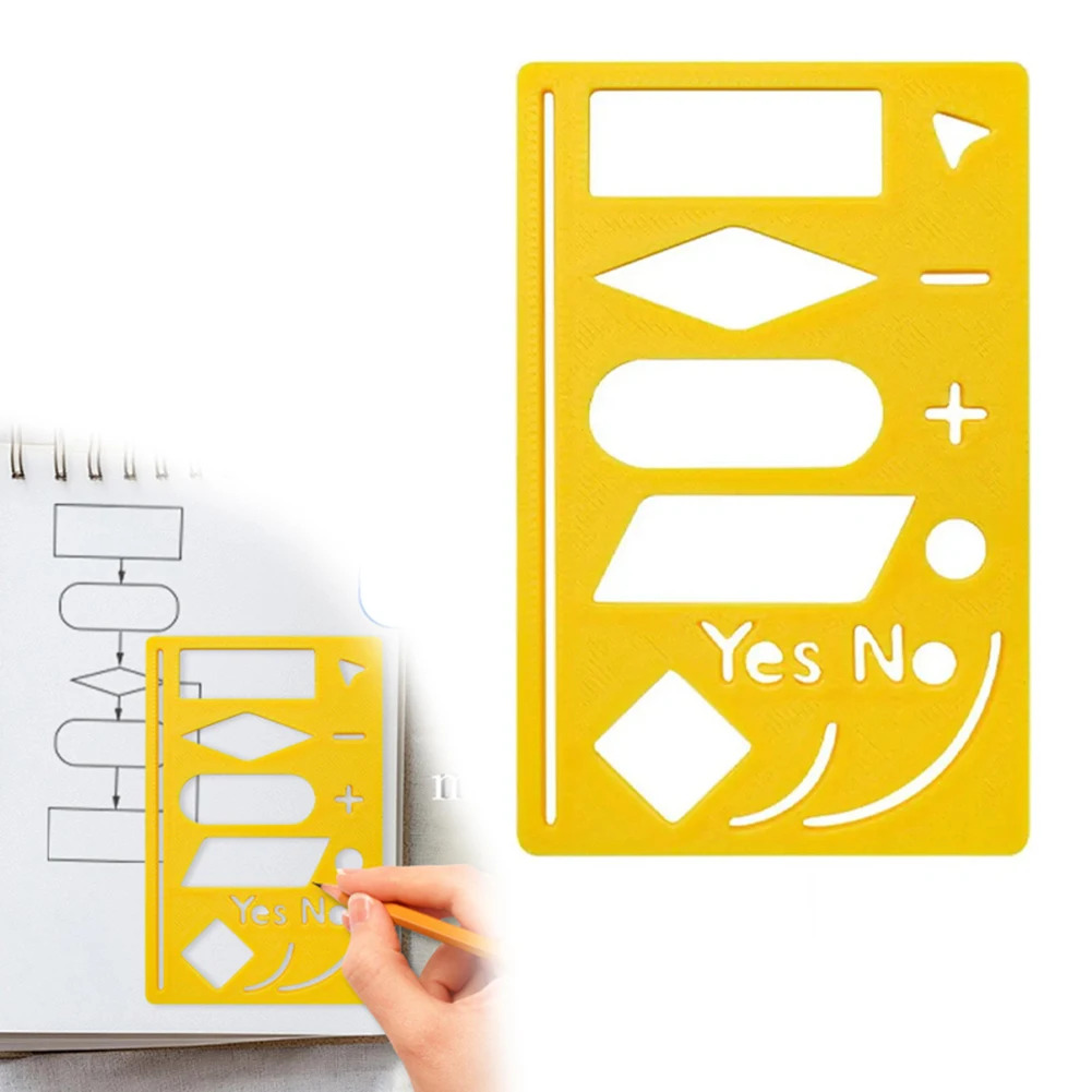 1pc Flowchart Template Stencil Tool For Scrapbook Workers Multifunctional Drawing Marker Portable Flow Chart Template Ruler
