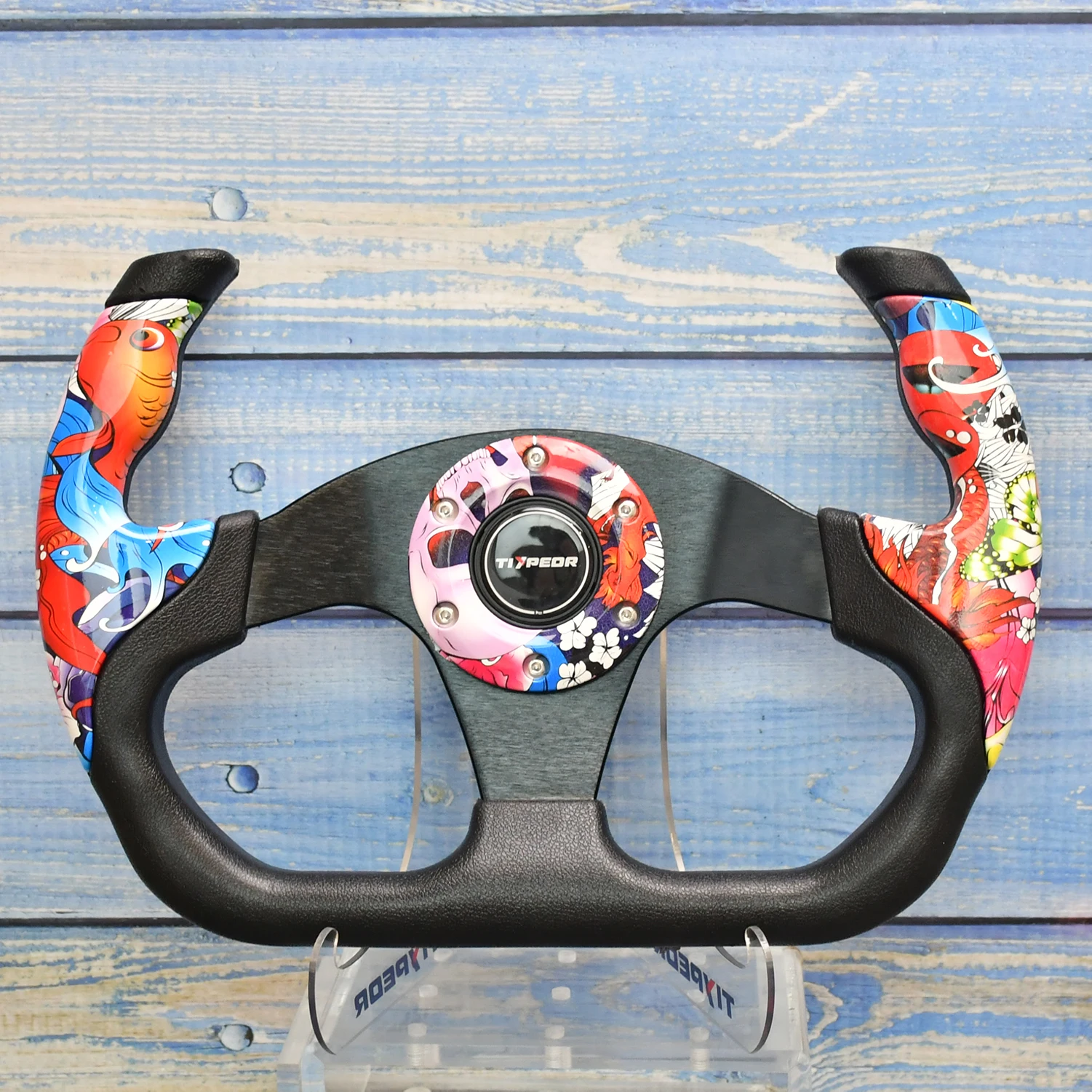 

Garaffti Style Universal 330mm Steering Wheel Steering Wheel With Flat Support Bracket