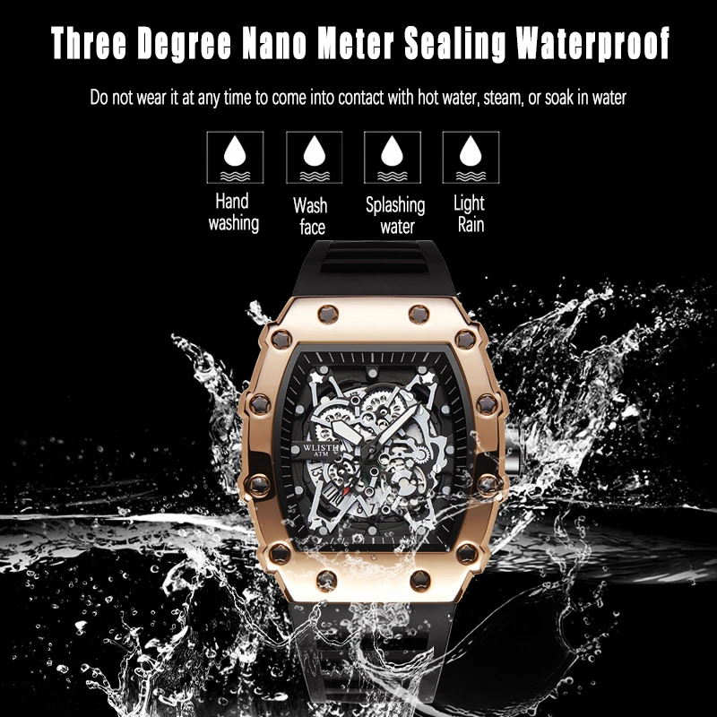 UTHAI BK151 Men\'s Watch Metal Style Tonneau Case Watch Casual Fashion Waterproof Night Glow Calendar Quartz Watch