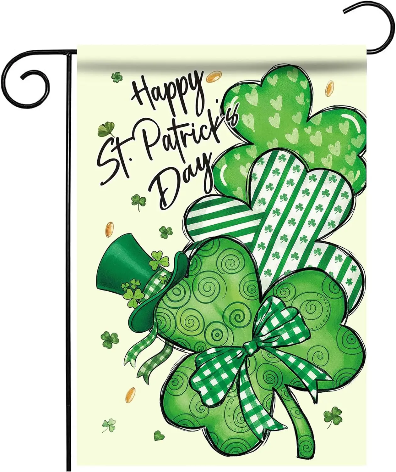 Morigins Happy St Patricks Day House Garden Flags, Double Sided Shamrock Yard Sign Decorations, Spring Banners for Outdoor ( PPM