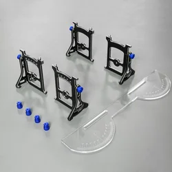 Pro 1/10 RC Setup Wheel Alignment Gauge (Blue/Red | With/Without Rod) CNC Aluminum Camber/Toe/Caster Tool with Bearings