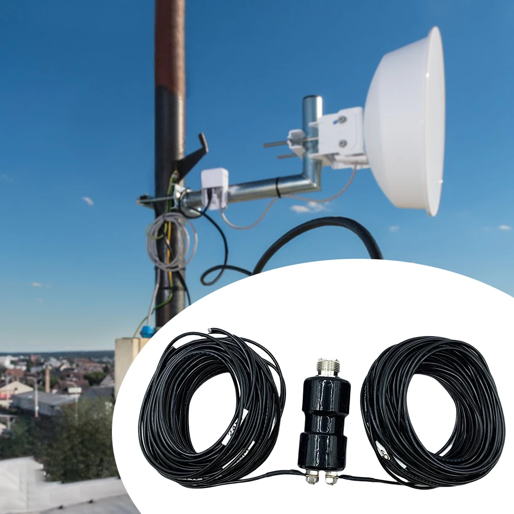Antenna dipolo orizzontale HF 5-50 MHz Antenna a onde corte per radioamatori Antenna a banda larga alimentata per la comunicazione radio