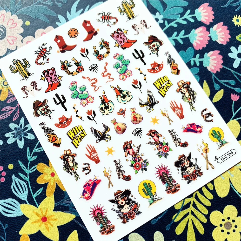 Nieuwste TSC-550 Knappe Beauty Serie 3d Nail Art Stickers Sticker Sjabloon Diy Nail Tool Decoratie