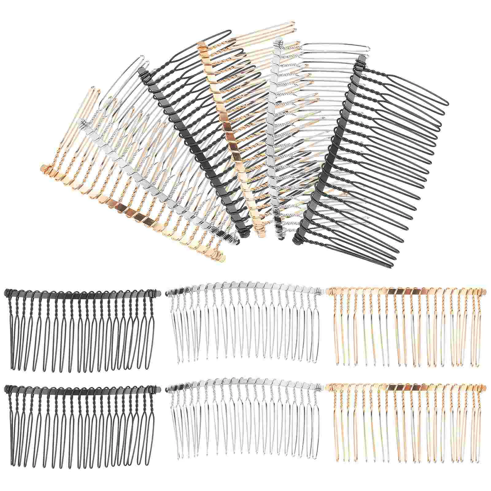 

12 Pcs Tiny Comb Prong Tooth Hair Barrettes Toppers Bridal Pin Slide Hairclip Accessories Bride