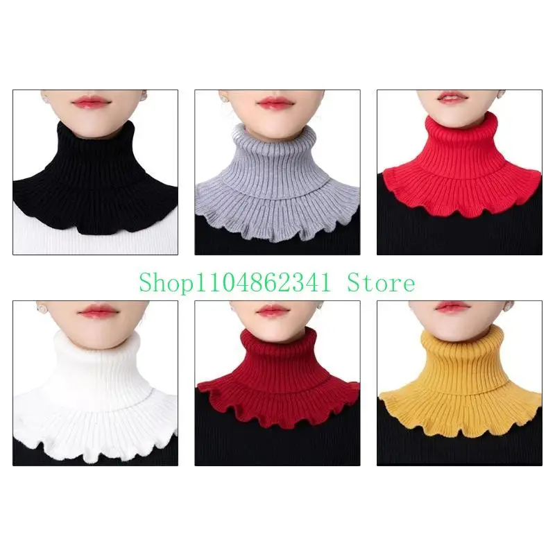 5ASD Turtleneck malha colarinho falso elástico colarinho falso colarinho destacável colarinho falso colares inverno