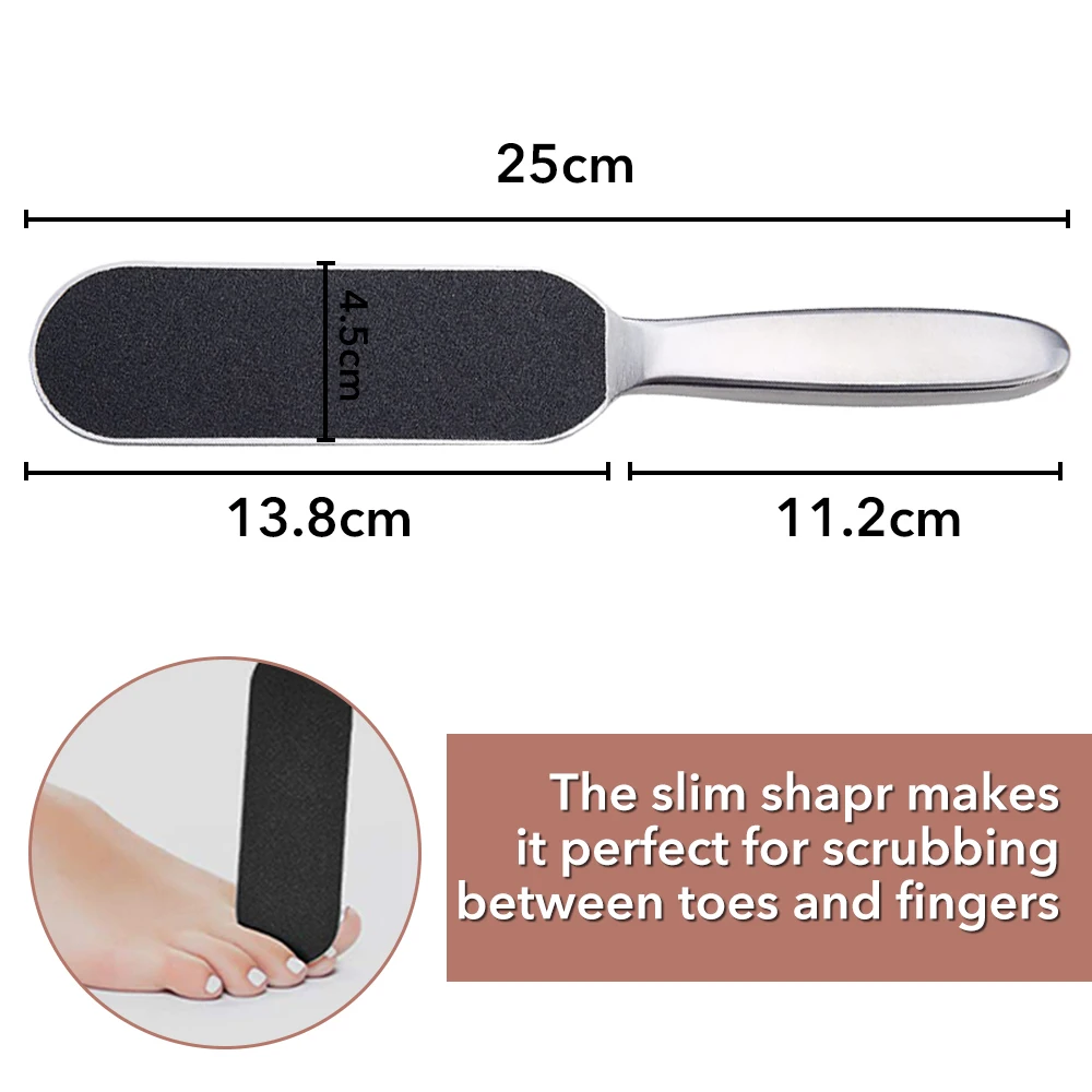 1 pz/1 set professionale pedicure lima per piedi doppio lato con 10 cuscinetti sostituibili rimozione calli calli pelle screpolata in acciaio inossidabile