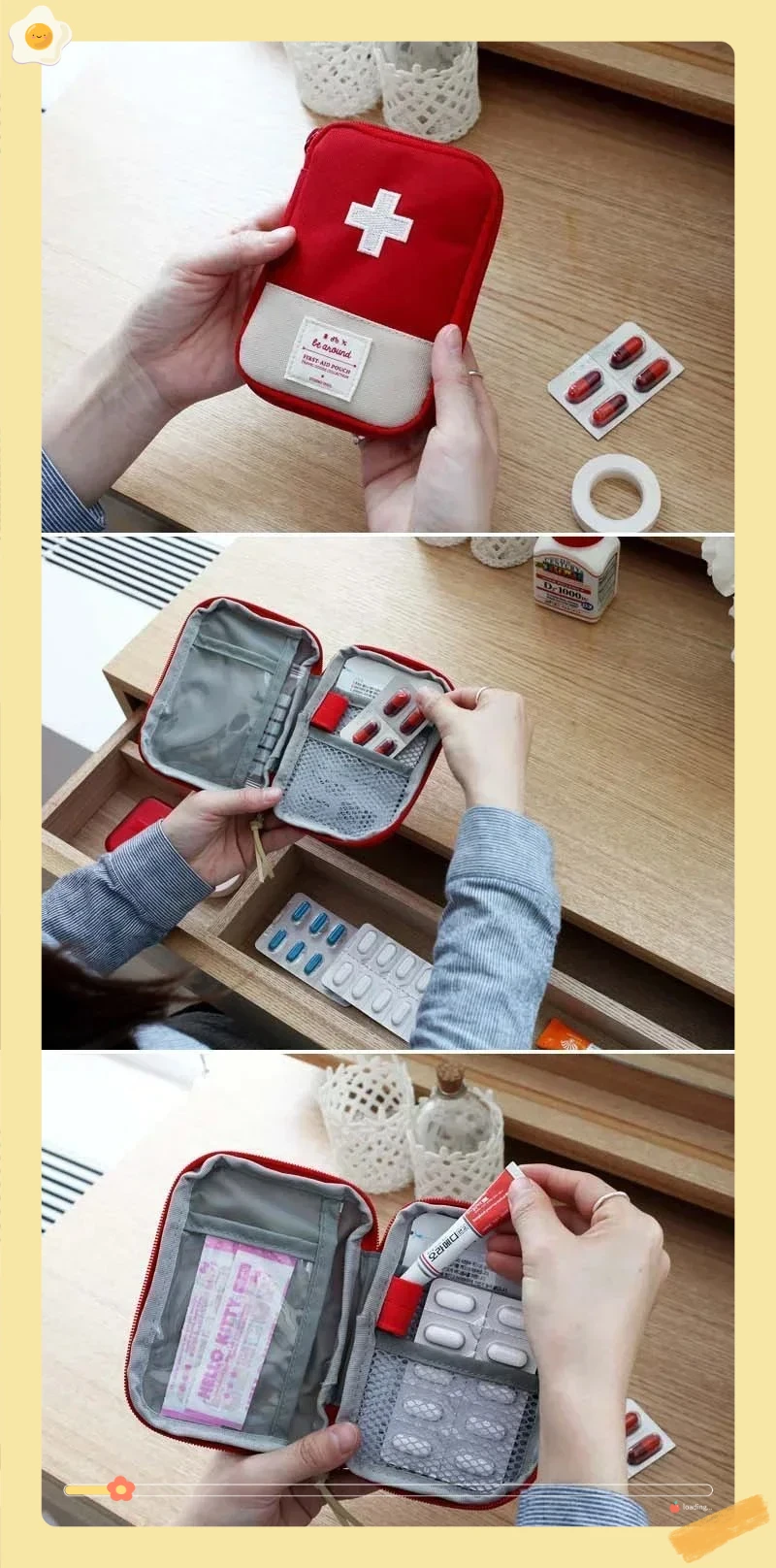 المحمولة الإسعافات الأولية الطبية عدة السفر التخييم في الهواء الطلق الطوارئ الطب حقيبة التخزين السفر البسيطة EDC الحقيبة المنظم حبوب منع الحمل #6