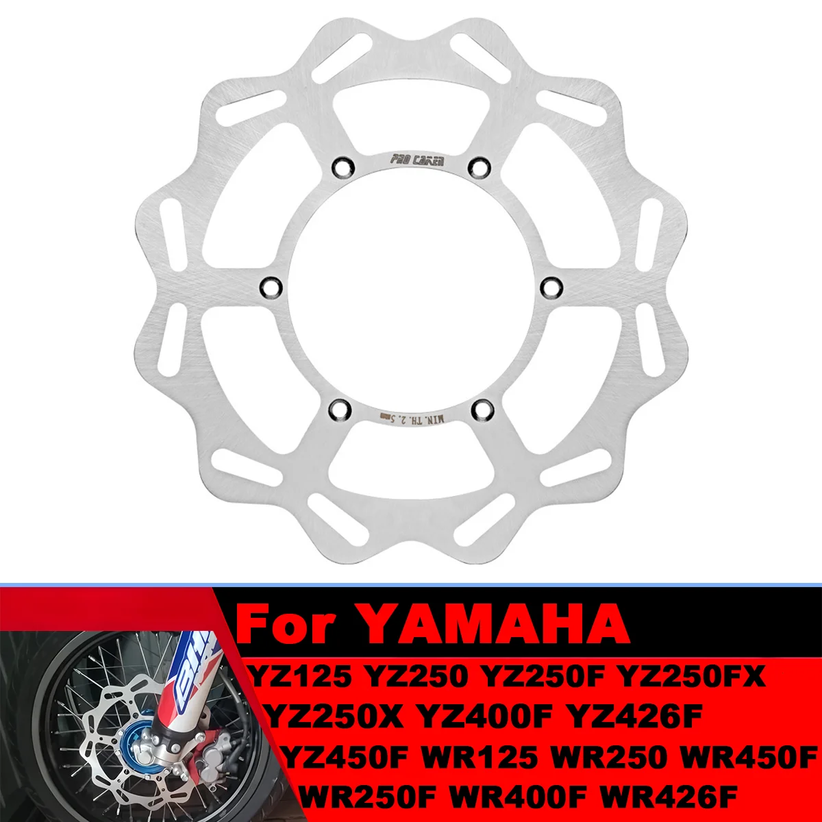

270mm CNC Floating Front Brake Disc Rotor For YAMAHA WR125 WR250 WR250F WR400F WR450F YZ125 YZ250 YZ250F YZ250X YZ400F YZ450F