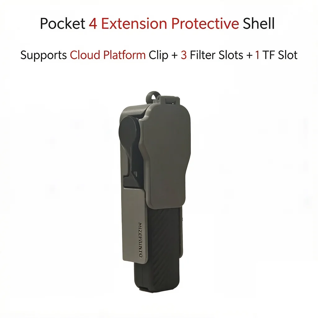Pocket 4 Cover Case for DJI Osmo Pocket 4 Accessories Full Protective Case with 3 CPL/ND Filter Slots, Impact-Resistant Gimbal