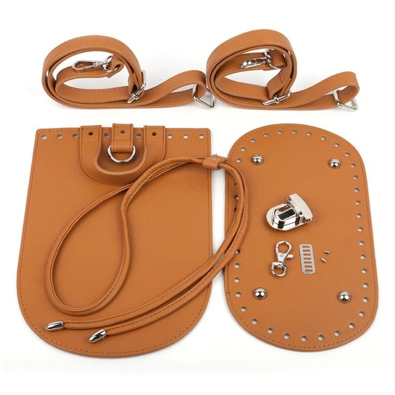 Women DIY PU Leather Handbag Shoulder Strap Bag Bottoms with Hardware Accessories Handmade Making Craft Tool