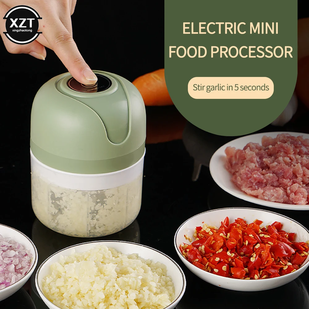 250ml Electric Garlic Chopper USB Meat Grinder Garlic Masher Machine Sturdy Durable Crushed Ginger Vegetable Crusher Kitchenware