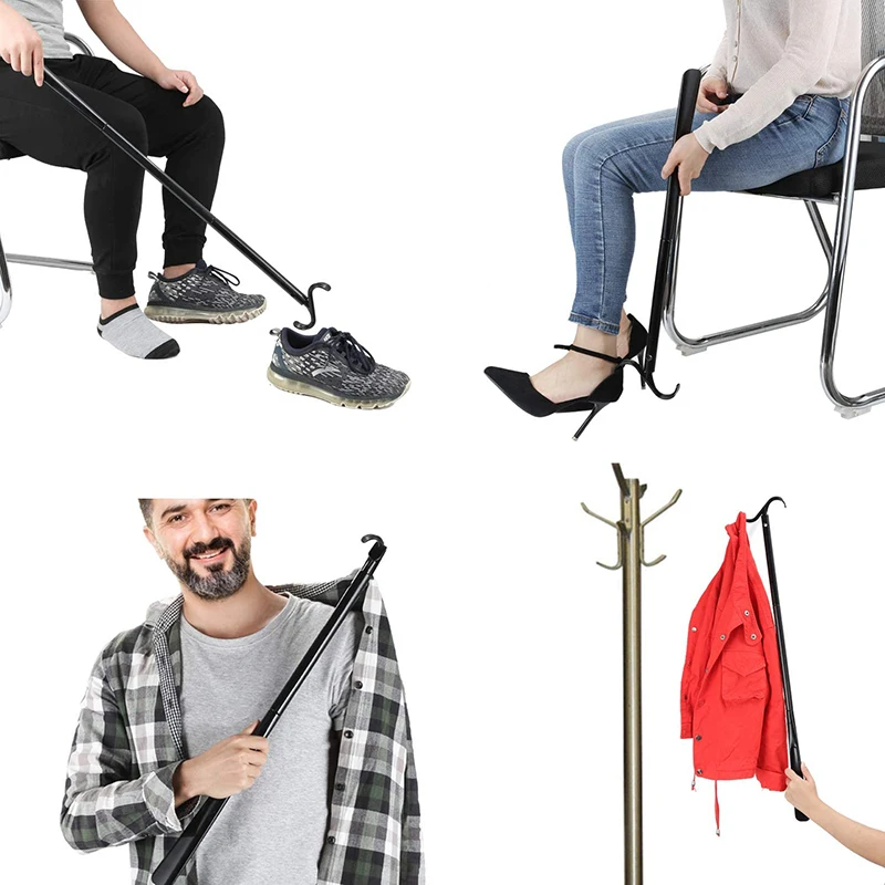 Multi-Functional Wear Socks Shoes Walking Stick Elderly Disabled Rehabilitation Tool Detachable Adjustable Auxiliary Rod