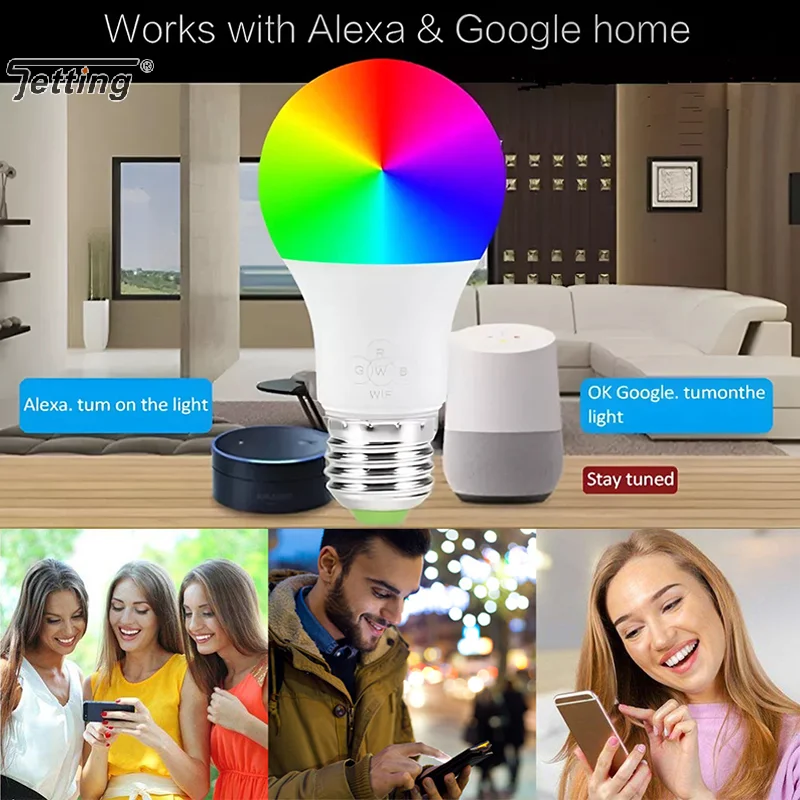 Smart WiFi Bulb RGBW Color-changing Support AlexaGoogle Voice Control Led Bulb Intelligent