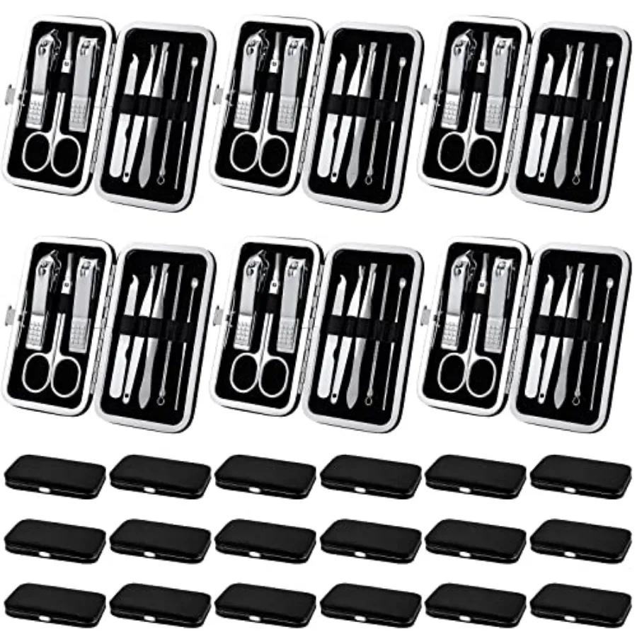 

2 Set Valente Manicure Set Bulk Nail Clippers Groomg Nail Kit Staless Steel Professional Pedicure Tools Kit with Travel Case fo