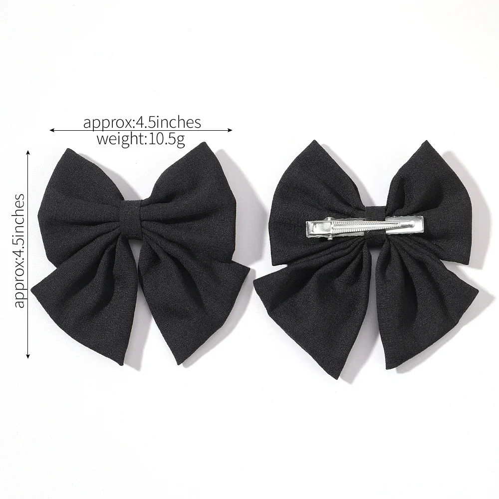 2pcs/set Baby Hair Bows Hair Clip for Kids Lovely Grosgrain Ribbon Hairgripes Girls 4.5\