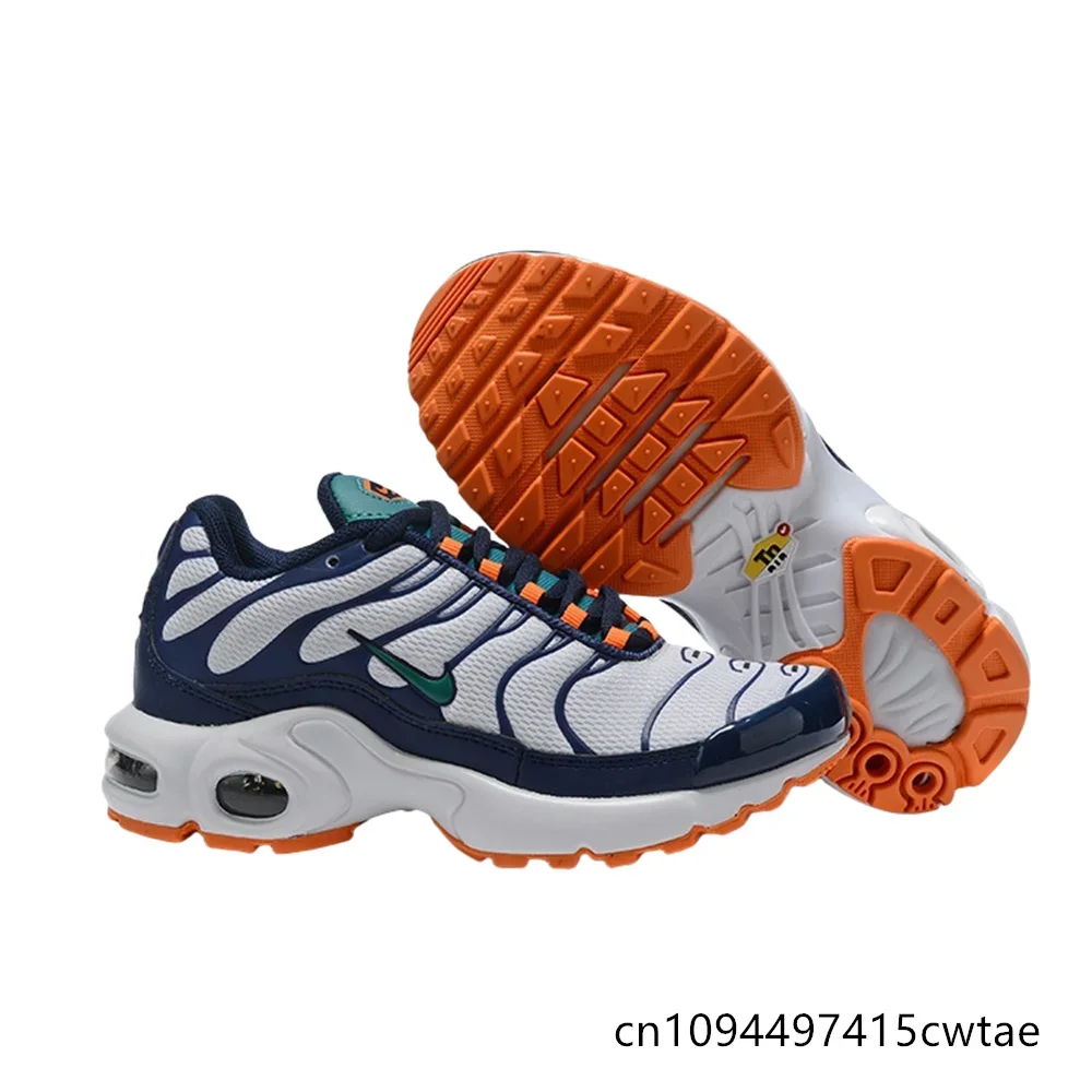 

Nike Original Air Max Plus Casual Comfortable Wear-resistant Breathable Versatile Vintage Sports Running Shoes Kids Blue-orange