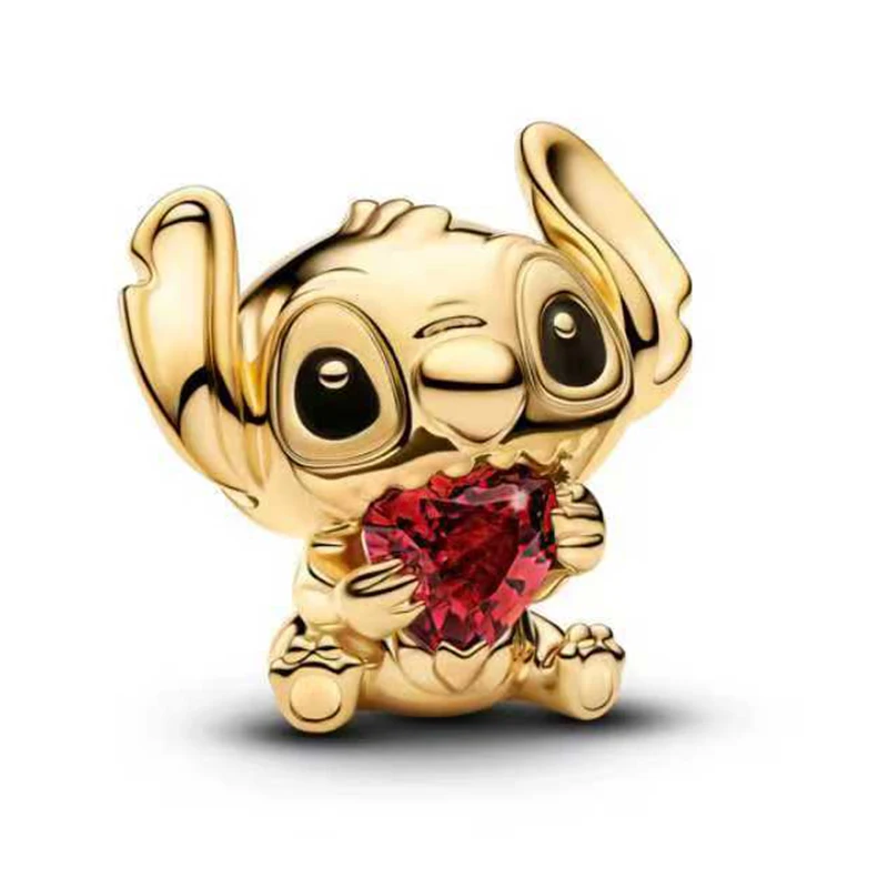 العلامة التجارية الجديدة 925 الفضة ديزني غرزة الساحرة سحر مناسبة ل 925 فضة سوار مفتاح سلسلة DIY بها بنفسك مجوهرات هدية عيد ميلاد