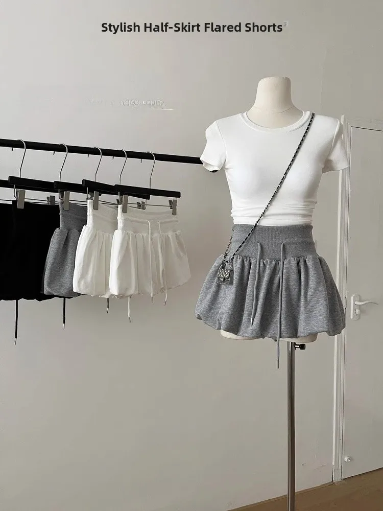 Koreanische Sle Hohe Taille Puffy Blume f Rock frauen Sommer Spor Vielseitig ort A-linie Rock für Junge Frauen 8-24