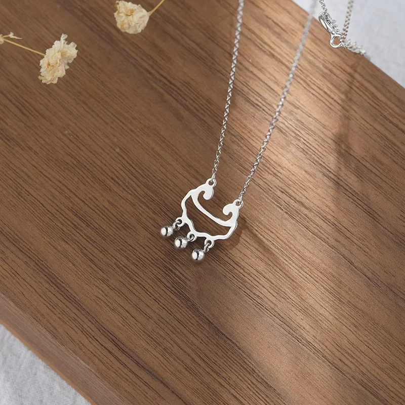 S925 Sterling Silver Long Life Safety Lock Necklace Women s Retro Simple Short Neck Chain Elegant Daily Wear Jewelry