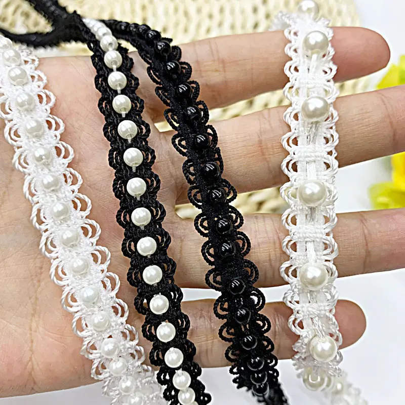 1 Meter Pearl Ribbon 0.4cm Pearl  Lace Clothing Leader diy Handmade Accessories