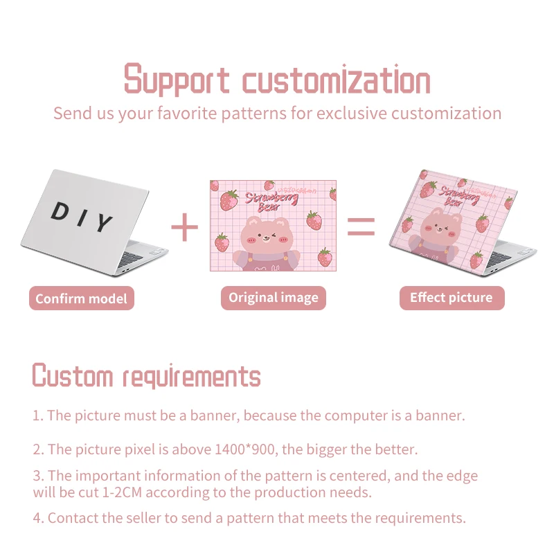 Universal Cartoon Laptop Cover Stickers Skins Vinyl Skin DIY Decorate Decal Sticker13.3"15.6"17"for Macbook/Lenovo/Asus/Hp/Acer