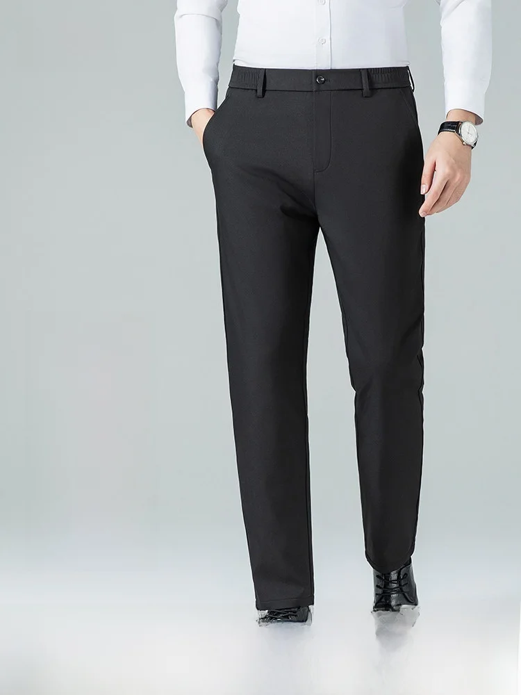 

Snow Flng 2026 Men's Long down Trousers Thiened Winter Busin Casual Straight Leg Pants Du down Filling Outerwear