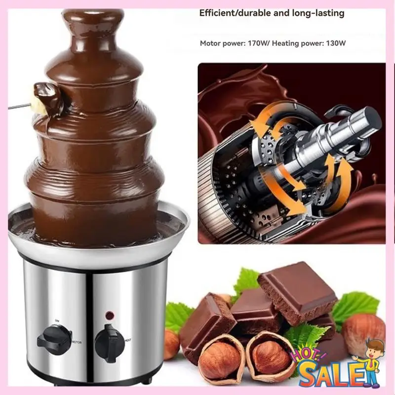 Máquina elétrica de fonte de fondue de chocolate a88x, 4 camadas, reutilizável, derrete queijo, doces, chocolate, máquina para festas