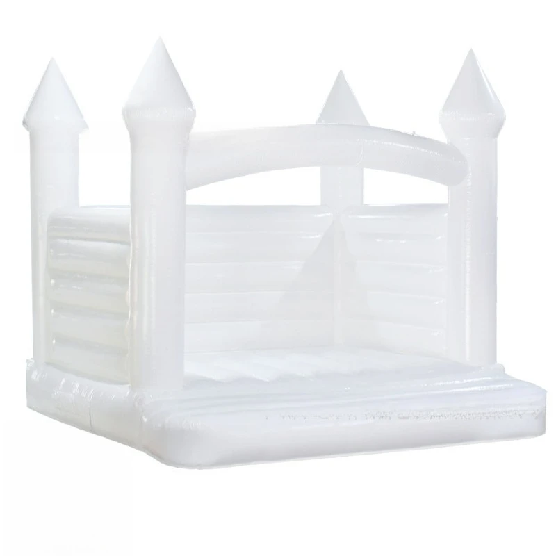

White wedding trampoline indoor and outdoor large children's jumping bed PVC household inflatable castle paradise slide