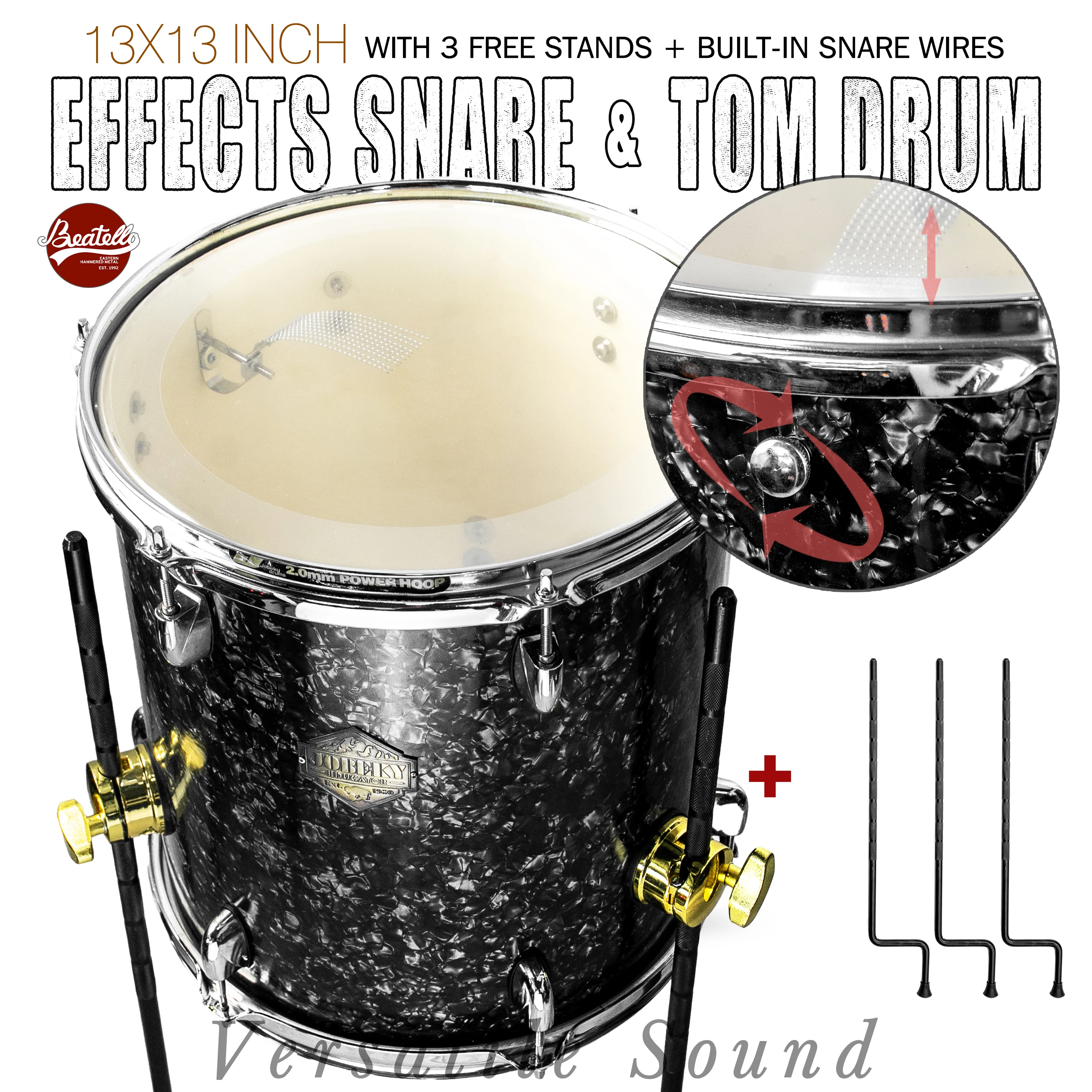 Beatello Pro Percussion Set  Crisp Attack & Rich Resonance  For Rock/Jazz/Fusion  Complete Kit  Stage & Studio