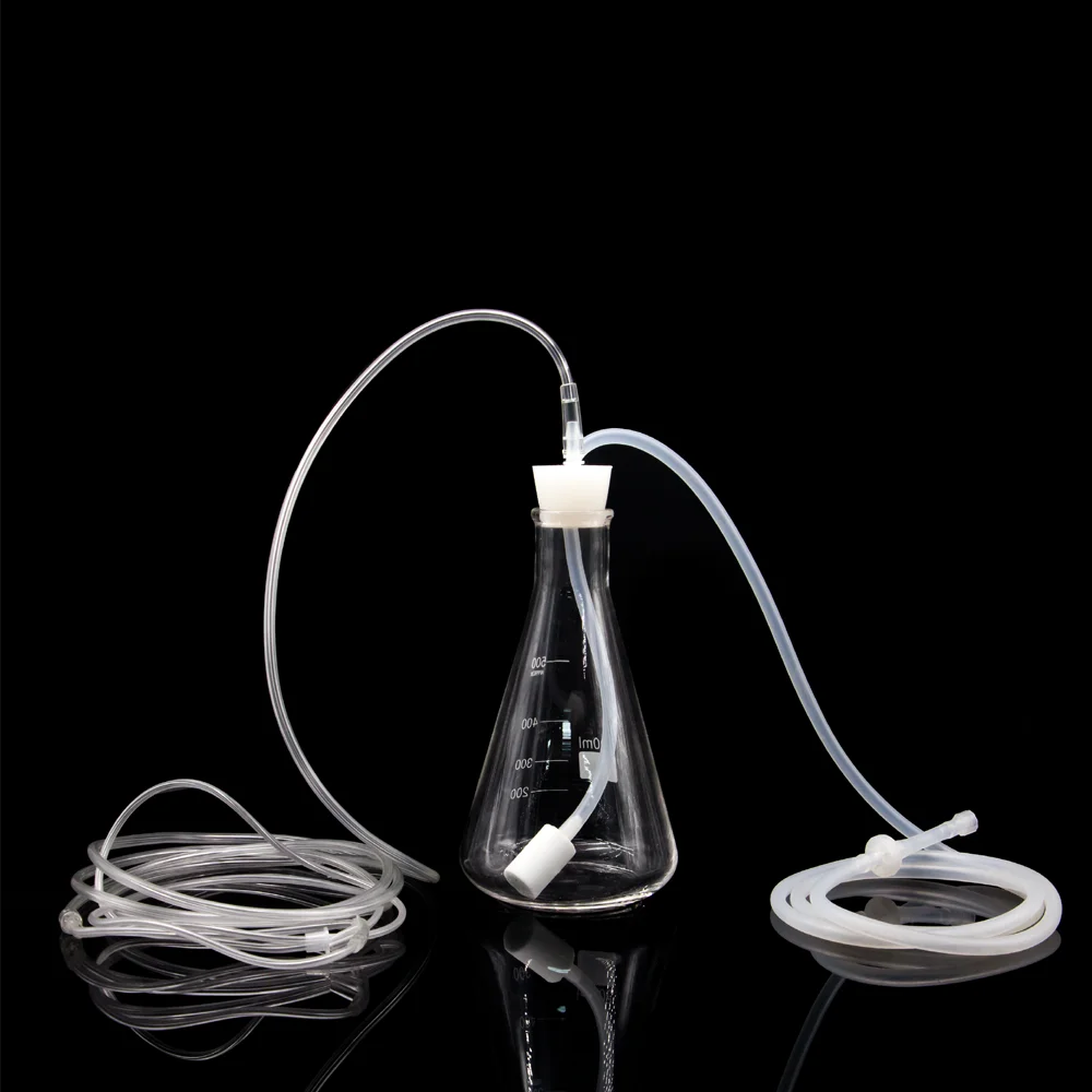 500mL flask for breathing ozone via oil with cannula