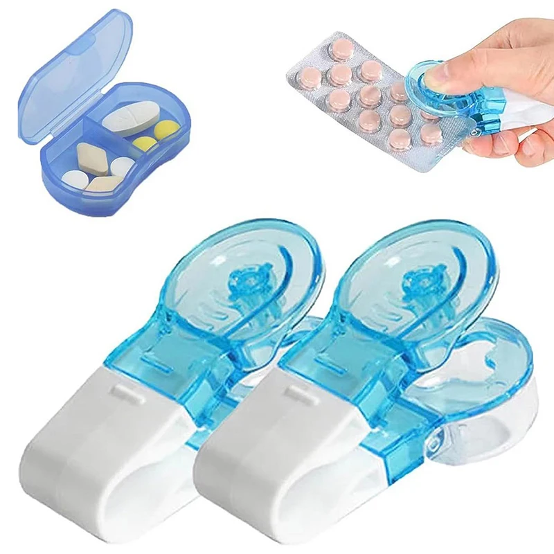 Portable Pill Taker Tablets Blister Pack Opener Pill Dispenser Storage Box Pill Case No Contact Easy To Take Out From Package