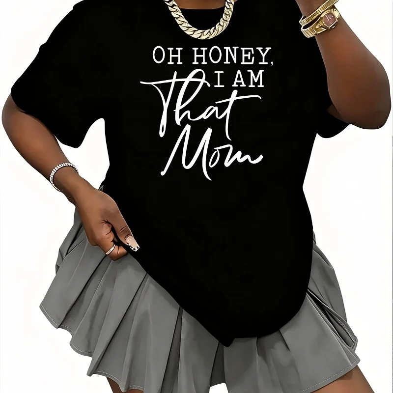 Oh Honey I Am That Mom Women's 100% Cotton T-Shirt Fun Print Short Sleeve Top Casual Round Neck Tee S-5Xl