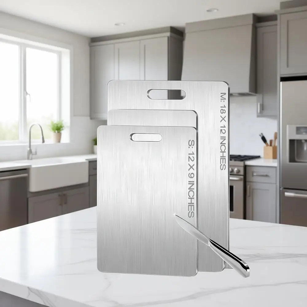 

Двусторонняя титановая разделочная доска, нетоксичная, нескользящая, можно мыть в посудомоечной машине, легко очищаемая (14 x 10)