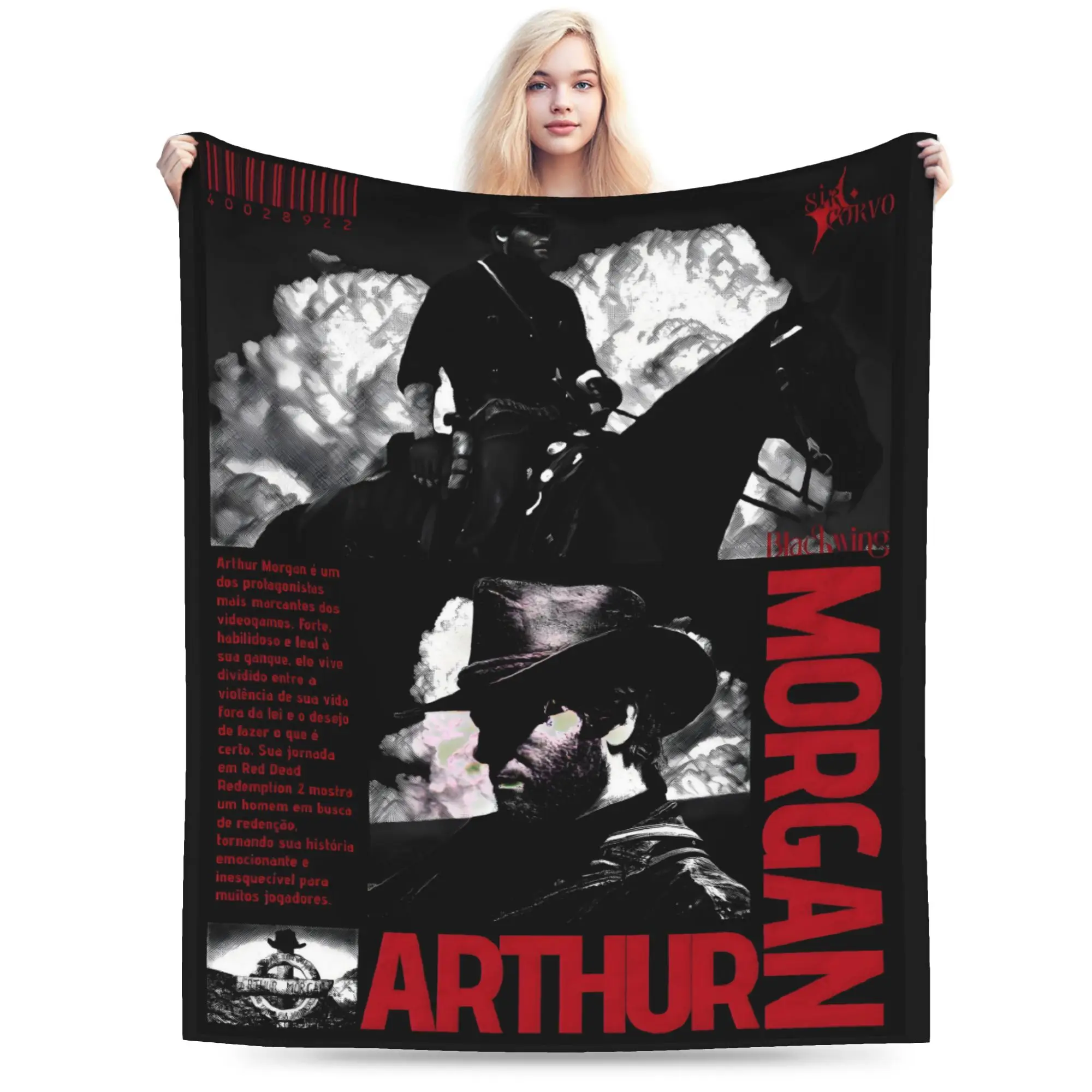 Custom Vintage Arthur Morgan Blanket Warm Fleece Soft Flannel  Throw Blankets for Bedroom Couch Travel Spring