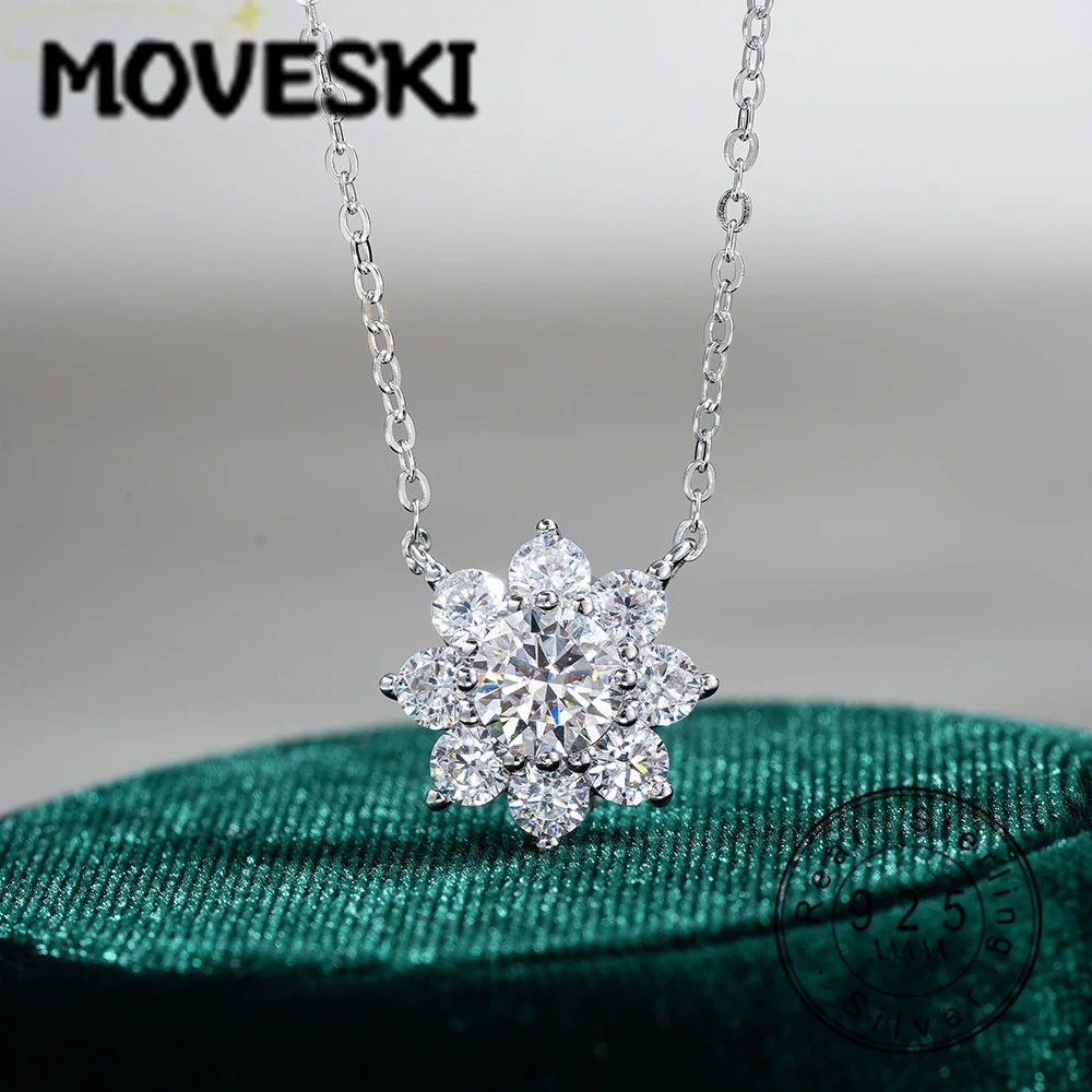 

Кулон-подвеска из стерлингового серебра 925 пробы с муассанитом, 1 карат, цвет D, чистота VVS1, круглая огранка, гипоаллергенное ювелирное изделие для женщин