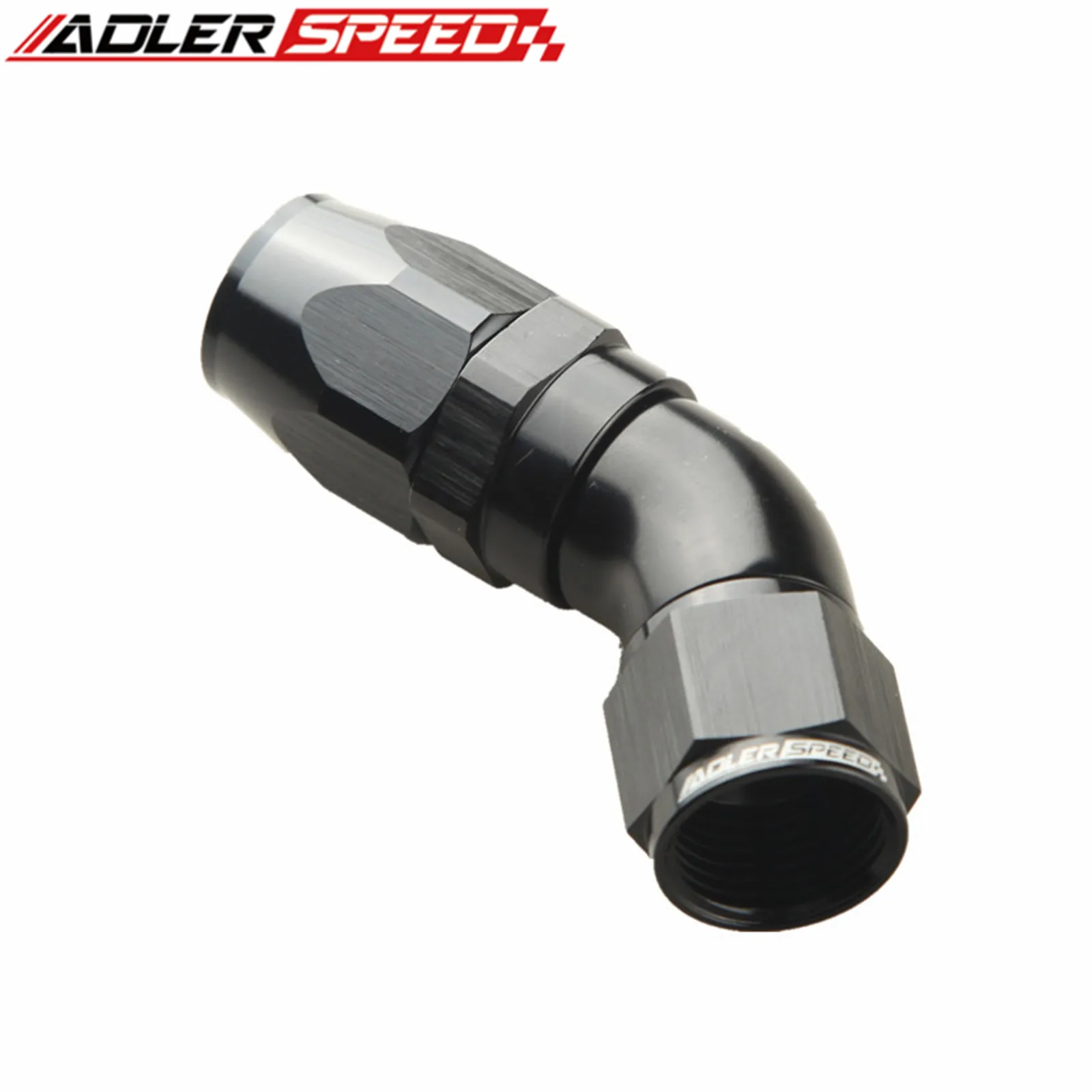 AN4 AN6 AN8 AN10 AN12 45 Degree Aluminum Full Flow Swivel Fitting Hose End Black,Red/Blue