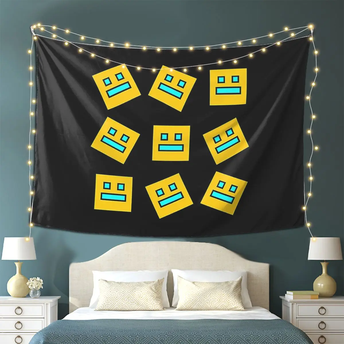 

Video Game Geometry Dash Tapestry Wall Hanging Aesthetic Home Decor Tapestries for Living Room Bedroom