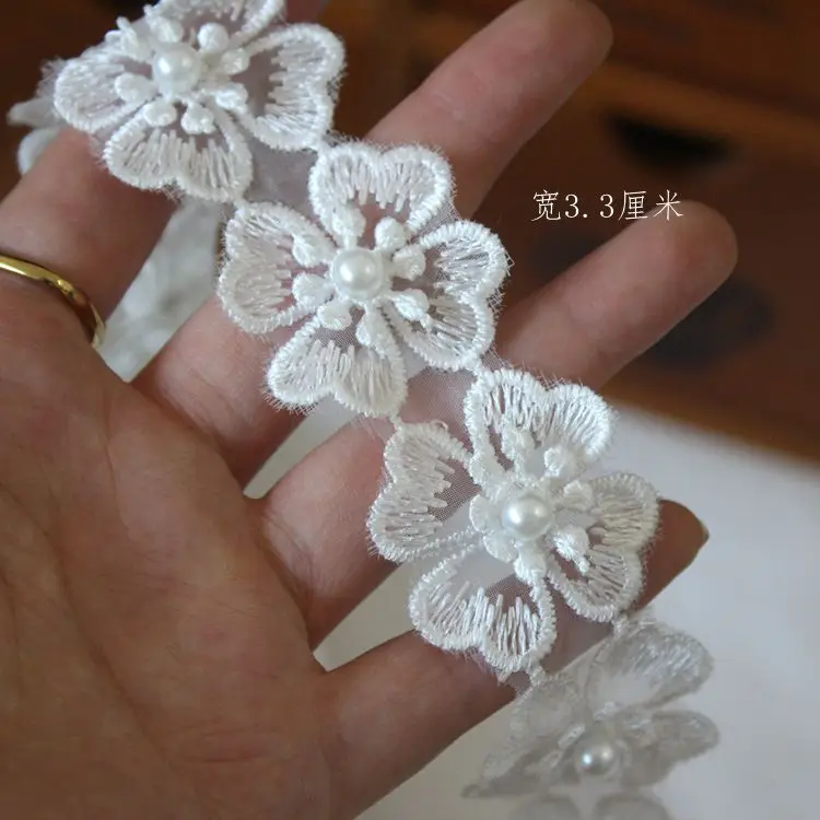 Exquisite Organza Embroidered Beaded Flowers Lace Patches for Girls, Headwear, Hat, Shoes, Clothes, Skirts, Applique, Sewing Dec