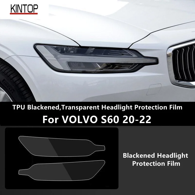 

For VOLVO S60 20-22 TPU Blackened,Transparent Headlight Protective Film, Headlight Protection,Film Modification