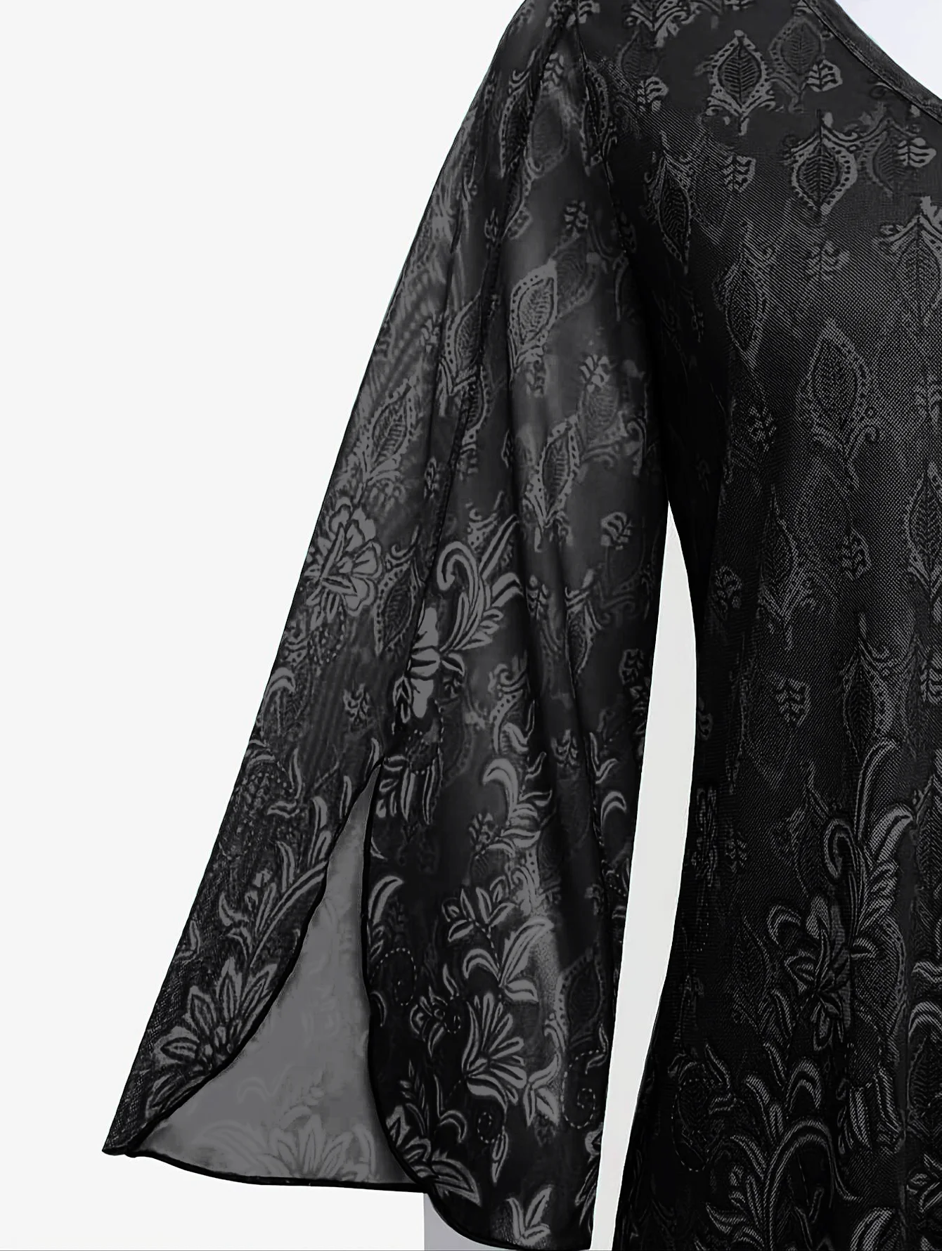 Blusa de talla grande, camisas, blusas de encaje para mujer, blusas de primavera 2025 de manga larga con cuello en V, camisa negra, verde y púrpura,