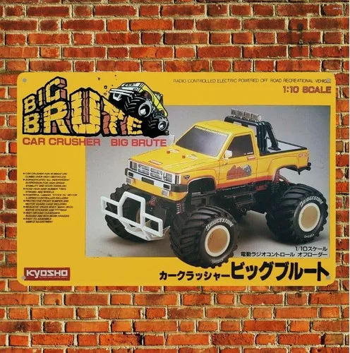 Metal Poster Vintage Rc Car Wall Deco Tin Sign Plaque Kyosho Big Brute Boxart  -aluminum