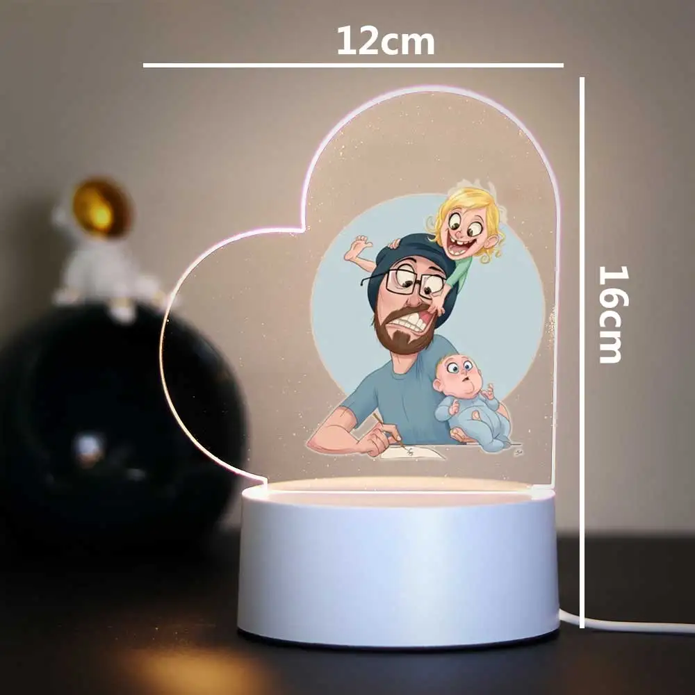 Happy Father's Day 3D Led Night Lamp For Bedroom Decor Dad Gift