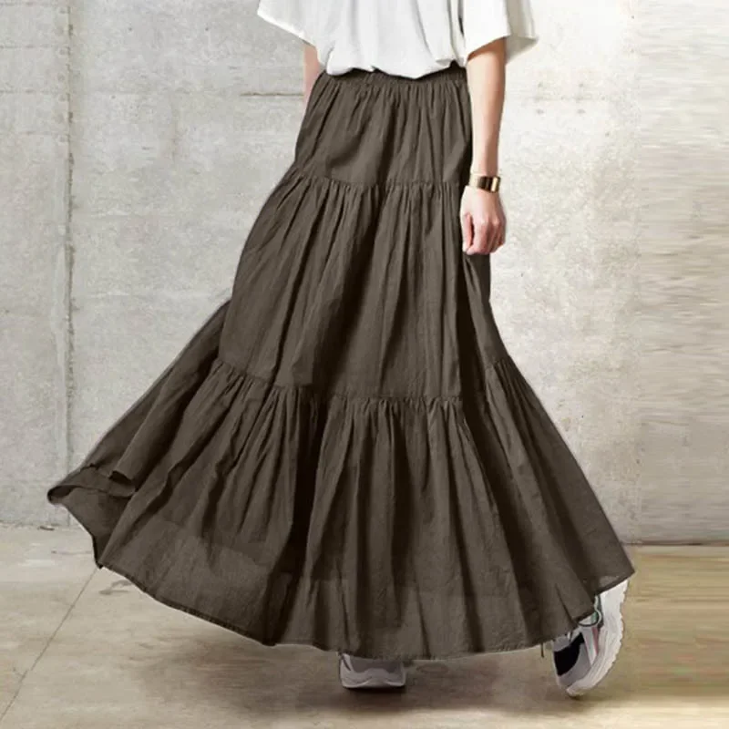 

Pleated Skirt Korean Fashion Y2K Aesthetic Fairycore Long Skirts for Women Vintage Harajuku Grunge High Waist Faldas Clothes