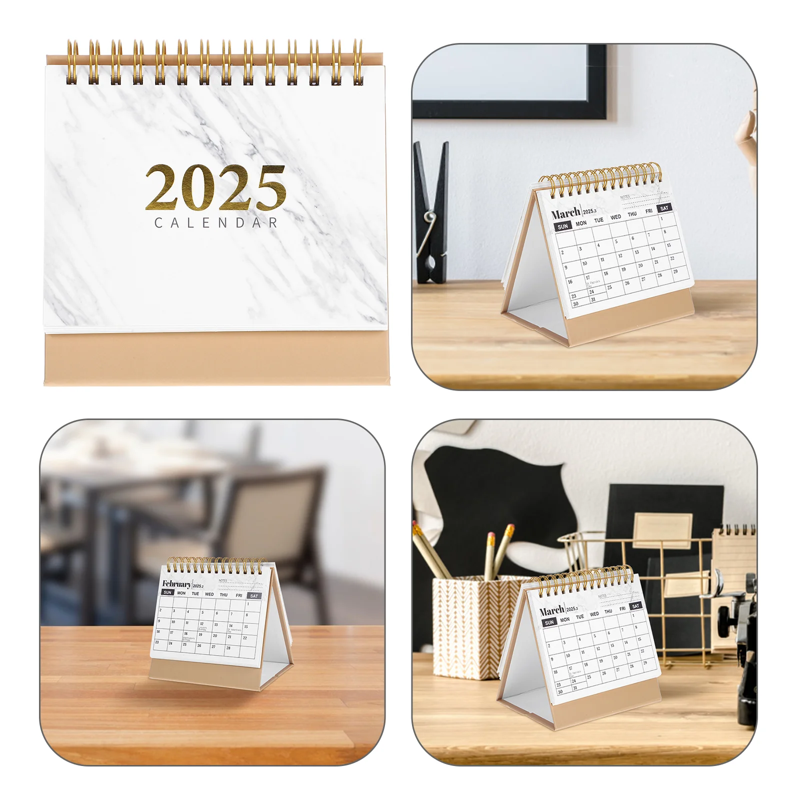 Creative Desk Calendar Paper Teacher for Academic Desktop Mini Retro Table Decor Aesthetic Year Planner Decorate Flip