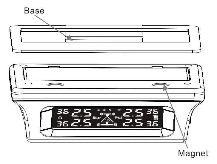 tire gauges SPY X3 solar power TMPS  pressure monitoring system with internal sensor